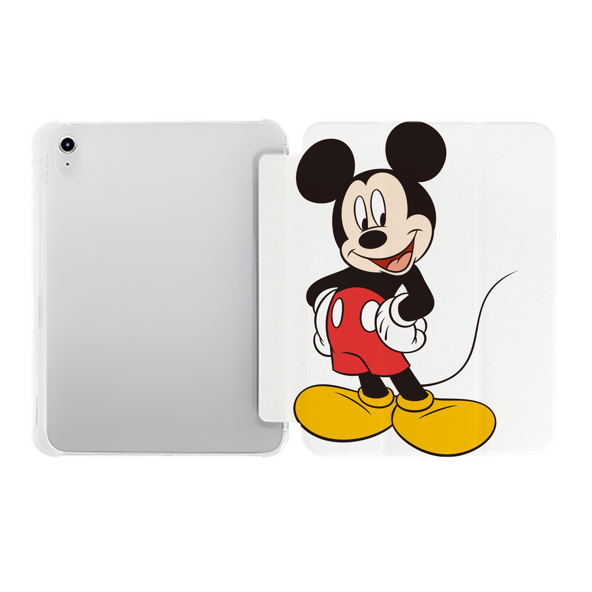 （画像用） ミッキーマウス Mickey Mouse IPad ケース ペン収納付き 三つ折りスタンド PUレザー×シリコン 対応機種9.5/10.5/10.9インチ